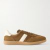 Terence Leather-Trimmed Nubuck Sneakers Terence Leather-Trimmed Nubuck Sneakers
