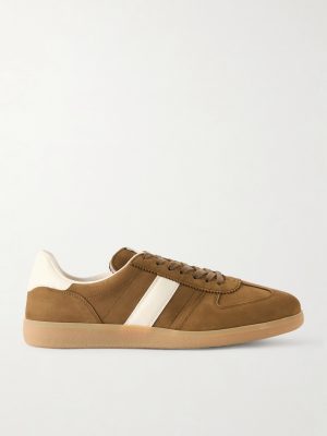 Terence Leather-Trimmed Nubuck Sneakers Terence Leather-Trimmed Nubuck Sneakers