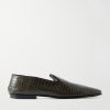 Steven Grosgrain-Trimmed Croc-Effect Leather Loafers Steven Grosgrain-Trimmed Croc-Effect Leather Loafers