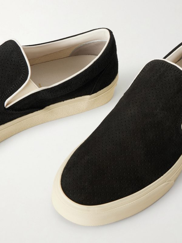 Perforated Suede Slip-On Sneakers - CU Perforated Suede Slip-On Sneakers - CU