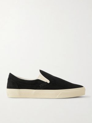Perforated Suede Slip-On Sneakers