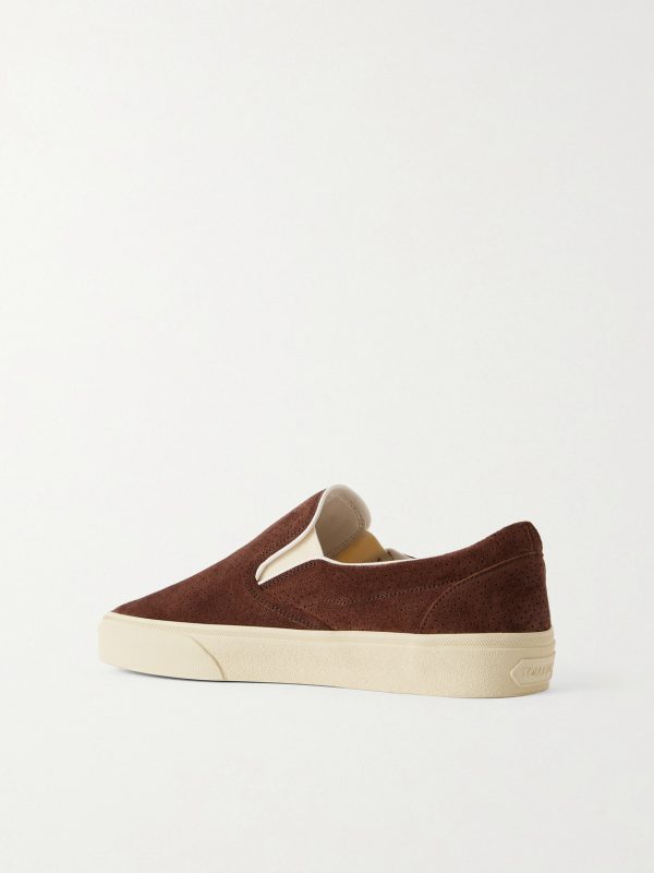 Perforated Suede Slip-On Sneakers - BK