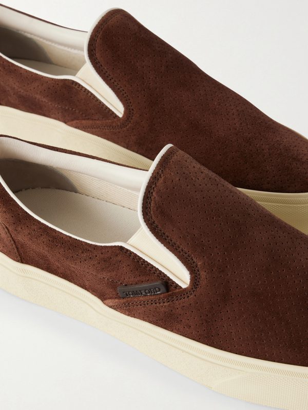 Perforated Suede Slip-On Sneakers - CU