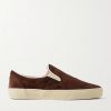 Perforated Suede Slip-On Sneakers