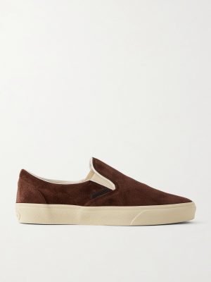 Perforated Suede Slip-On Sneakers