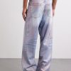 Wide-Leg Glittered Jeans - BK Wide-Leg Glittered Jeans - BK