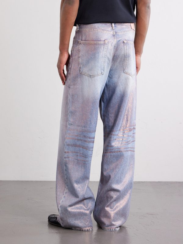 Wide-Leg Glittered Jeans - BK Wide-Leg Glittered Jeans - BK