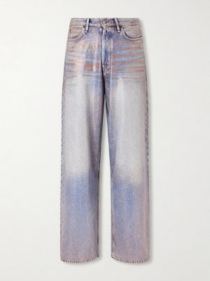 Wide-Leg Glittered Jeans