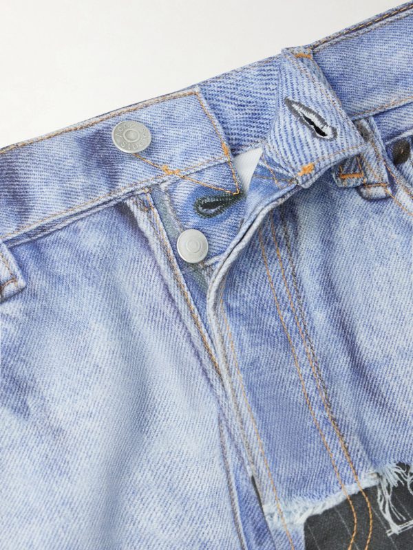 1981 Straight-Leg Trompe L'oeil Organic Jeans - E1