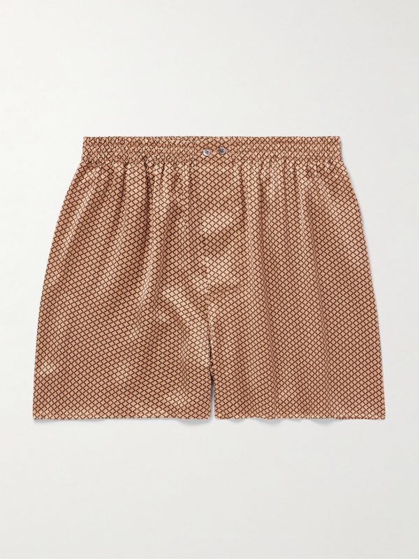 Printed Silk-Satin Boxer Shorts