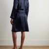 Belted Silk-Satin Robe - BK Belted Silk-Satin Robe - BK