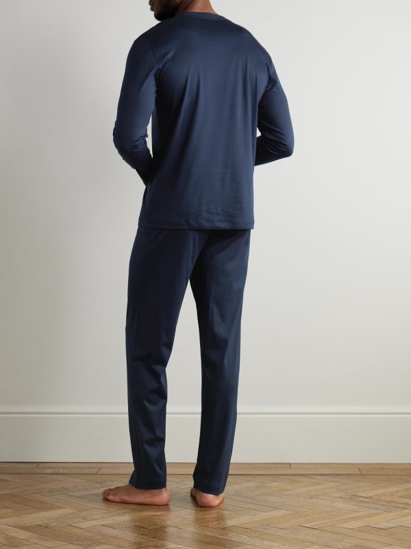 Sea Island Cotton Pyjama Set - BK Sea Island Cotton Pyjama Set - BK