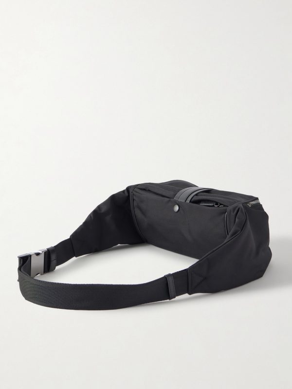 Nox Leather-Trimmed Nylon Belt Bag - BK