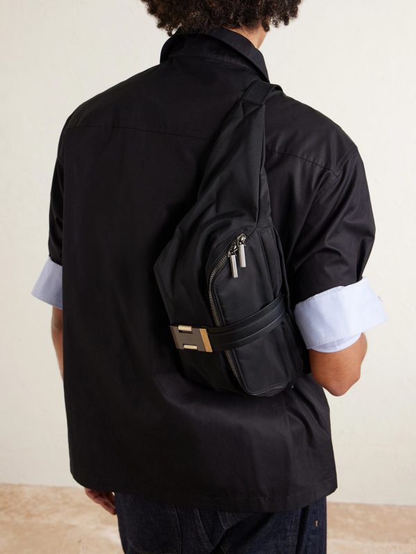 Nox Leather-Trimmed Nylon Belt Bag - OU
