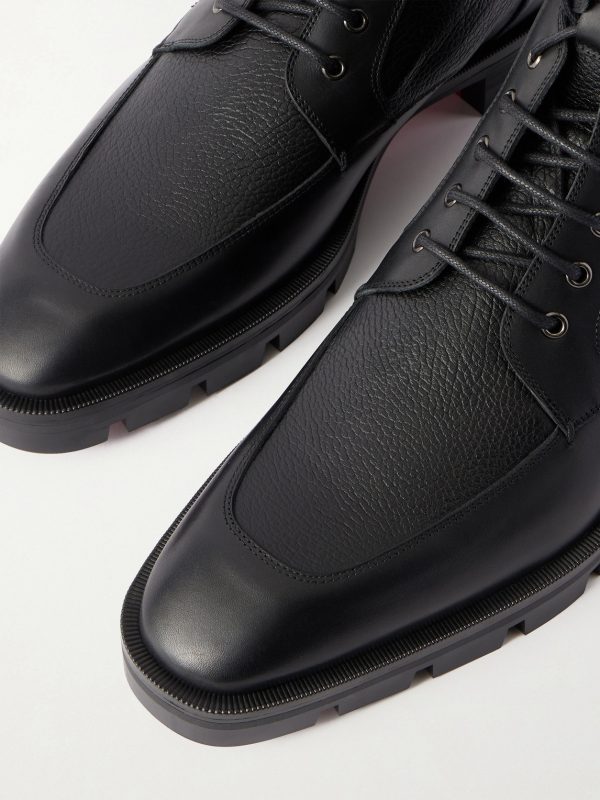 Caracolo Lion Smooth and Full-Grain Leather Lace-Up Boots - CU