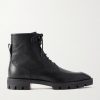 Caracolo Lion Smooth and Full-Grain Leather Lace-Up Boots