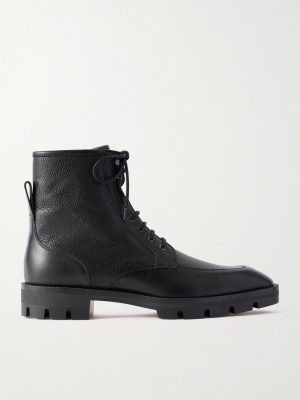 Caracolo Lion Smooth and Full-Grain Leather Lace-Up Boots Caracolo Lion Smooth and Full-Grain Leather Lace-Up Boots