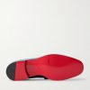 O Louvre Grosgrain-Trimmed Velvet Loafers - E1 O Louvre Grosgrain-Trimmed Velvet Loafers - E1