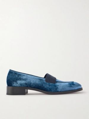 O Louvre Grosgrain-Trimmed Velvet Loafers O Louvre Grosgrain-Trimmed Velvet Loafers