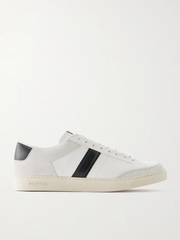 Blake Suede-Trimmed Leather Sneakers