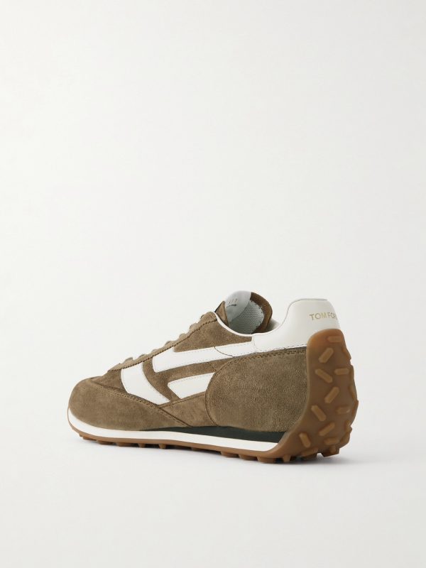 Mick Leather-Trimmed Suede Sneakers - BK Mick Leather-Trimmed Suede Sneakers - BK
