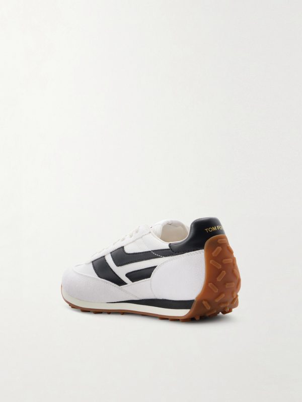Mick Leather-Trimmed Suede and Mesh Sneakers - BK Mick Leather-Trimmed Suede and Mesh Sneakers - BK
