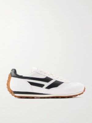 Mick Leather-Trimmed Suede and Mesh Sneakers Mick Leather-Trimmed Suede and Mesh Sneakers