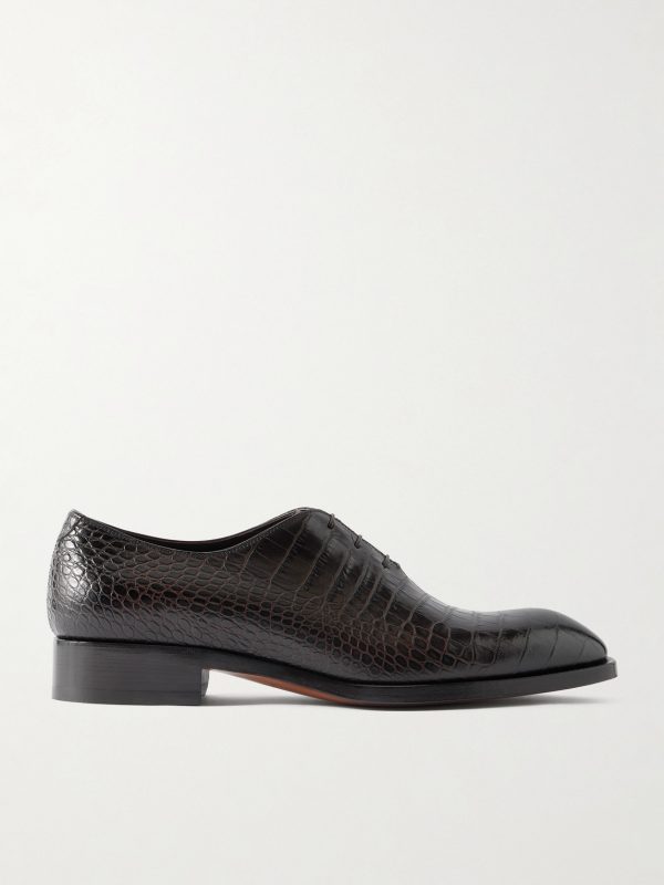 Elkan Croc-Effect Leather Oxford Shoes Elkan Croc-Effect Leather Oxford Shoes