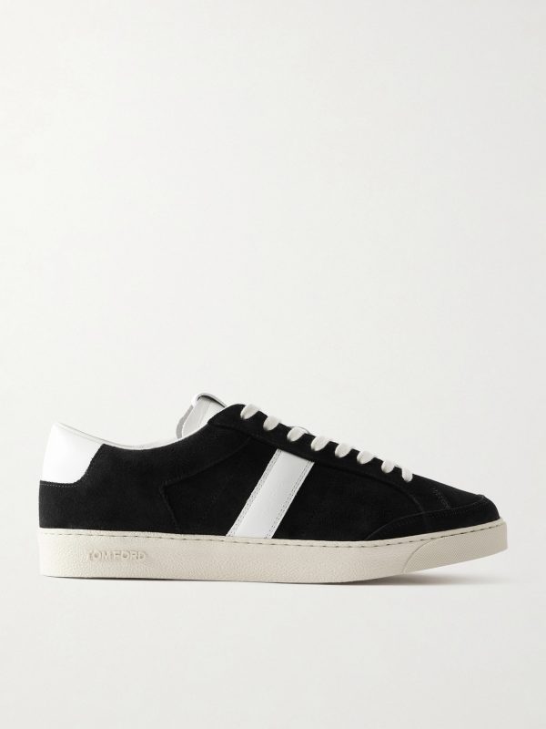 Blake Leather-Trimmed Suede Sneakers
