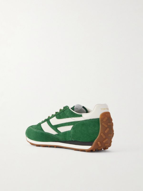Mick Leather-Trimmed Suede Sneakers - BK Mick Leather-Trimmed Suede Sneakers - BK