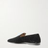 Steven Striped Velvet Slippers - BK