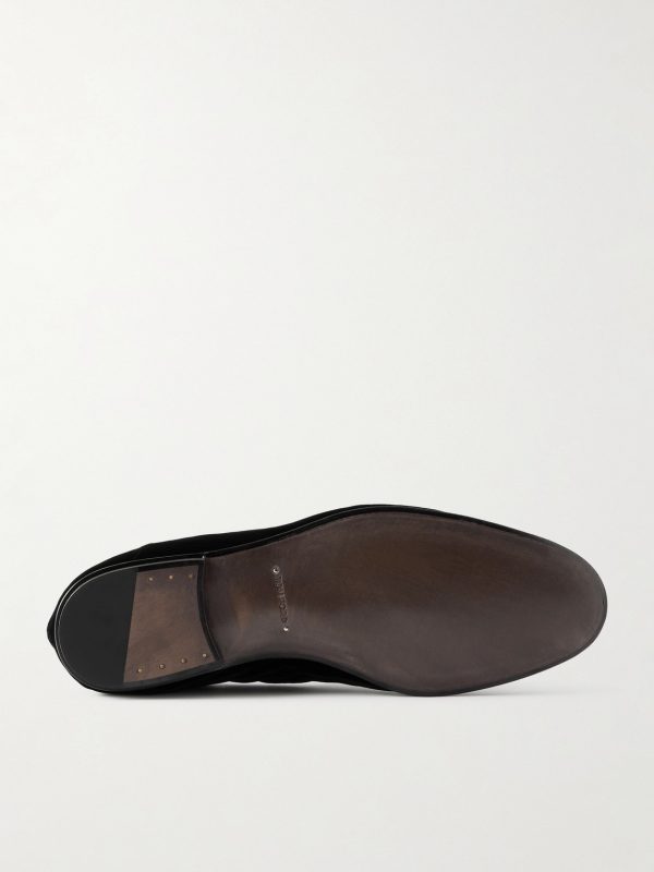 Steven Striped Velvet Slippers - E1