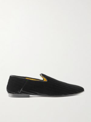 Steven Striped Velvet Slippers Steven Striped Velvet Slippers