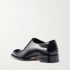 Elkan Leather Monk-Strap Shoes - BK