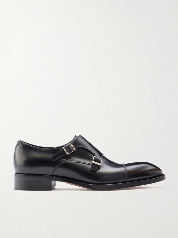 Elkan Leather Monk-Strap Shoes