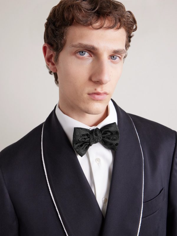 Pre-Tied Embroidered Silk Bow Tie - OU Pre-Tied Embroidered Silk Bow Tie - OU