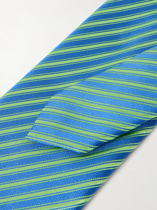 8.5cm Striped Silk-Jacquard Tie - CU 8.5cm Striped Silk-Jacquard Tie - CU