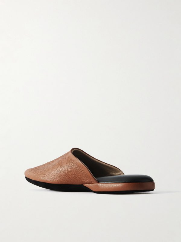 Full-Grain Leather Slippers - BK Full-Grain Leather Slippers - BK