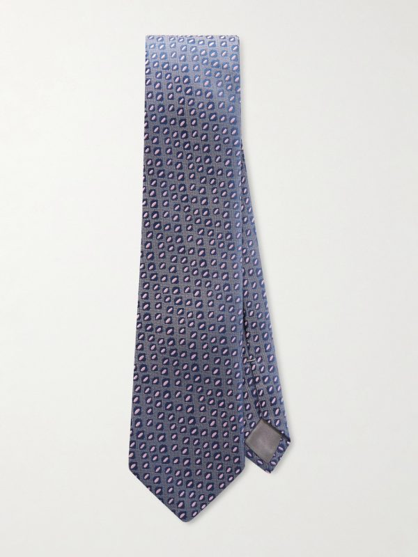 8.5cm Embroidered Silk-Jacquard Tie