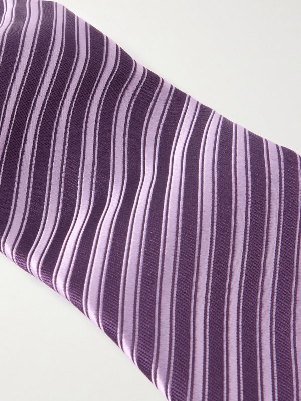 8.5cm Striped Silk-Jacquard Tie - CU