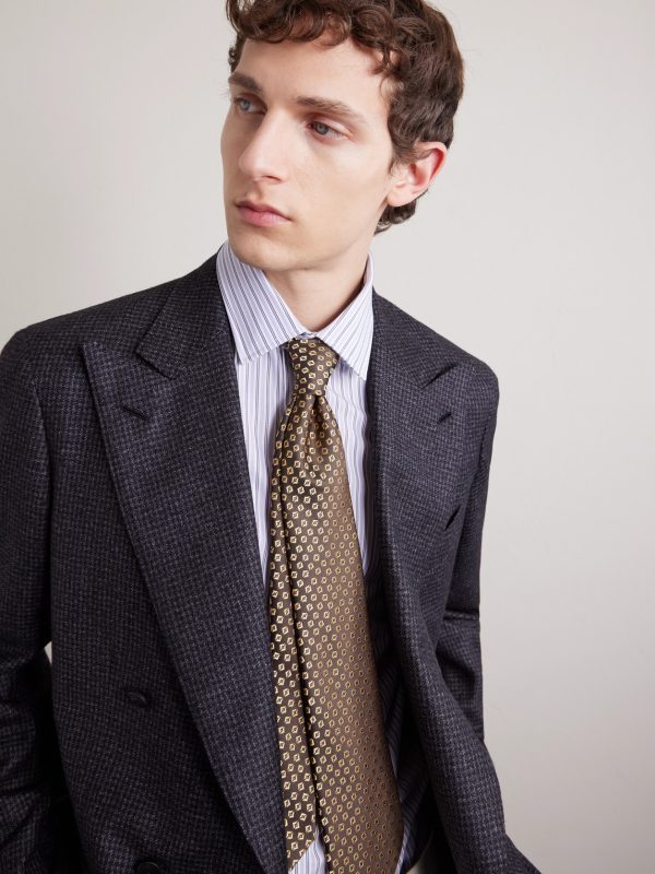8cm Embroidered Silk Tie - FR 8cm Embroidered Silk Tie - FR