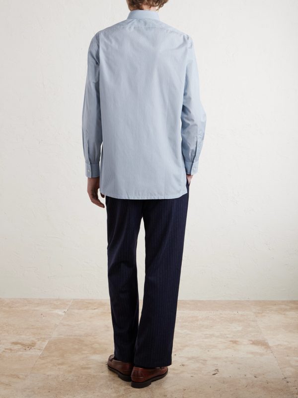 Striped Cotton-Poplin Shirt - BK Striped Cotton-Poplin Shirt - BK
