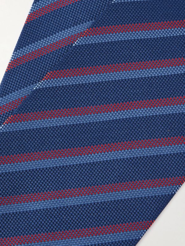 8.5cm Striped Silk-Jacquard Tie - CU