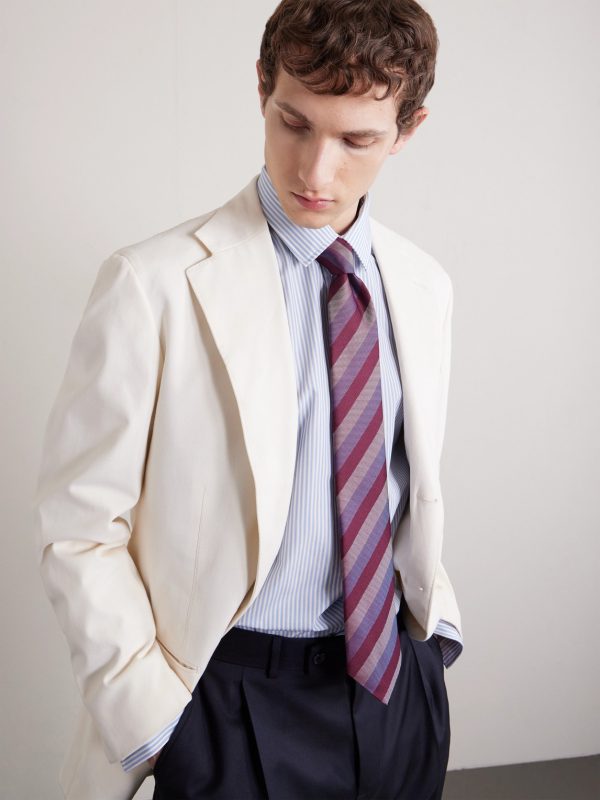 8.5cm Striped Silk Tie - FR 8.5cm Striped Silk Tie - FR