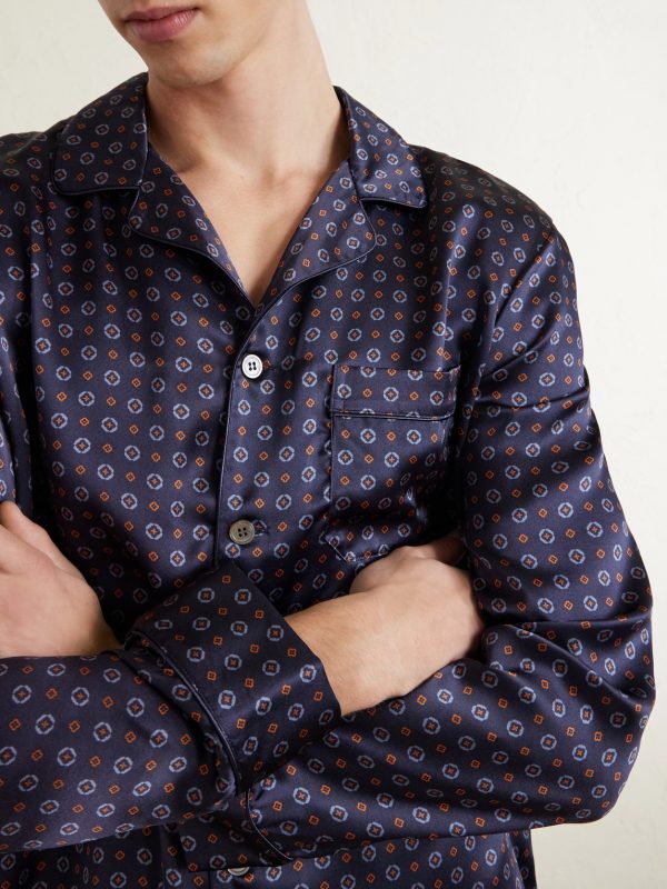 Brindisi 127 Camp-Collar Printed Silk-Satin Pyjama Set - CU Brindisi 127 Camp-Collar Printed Silk-Satin Pyjama Set - CU