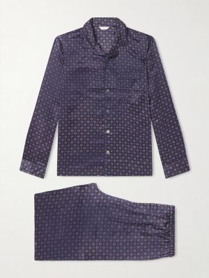 Brindisi 127 Camp-Collar Printed Silk-Satin Pyjama Set