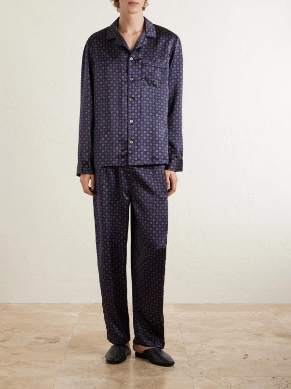 Brindisi 127 Camp-Collar Printed Silk-Satin Pyjama Set - OU Brindisi 127 Camp-Collar Printed Silk-Satin Pyjama Set - OU