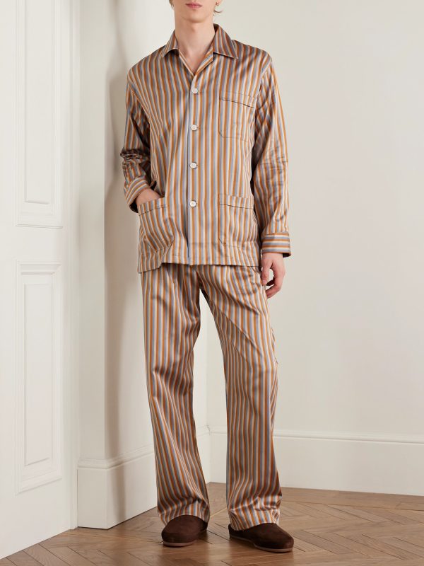 Wellington Striped Cotton-Poplin Pyjama Set - OU Wellington Striped Cotton-Poplin Pyjama Set - OU