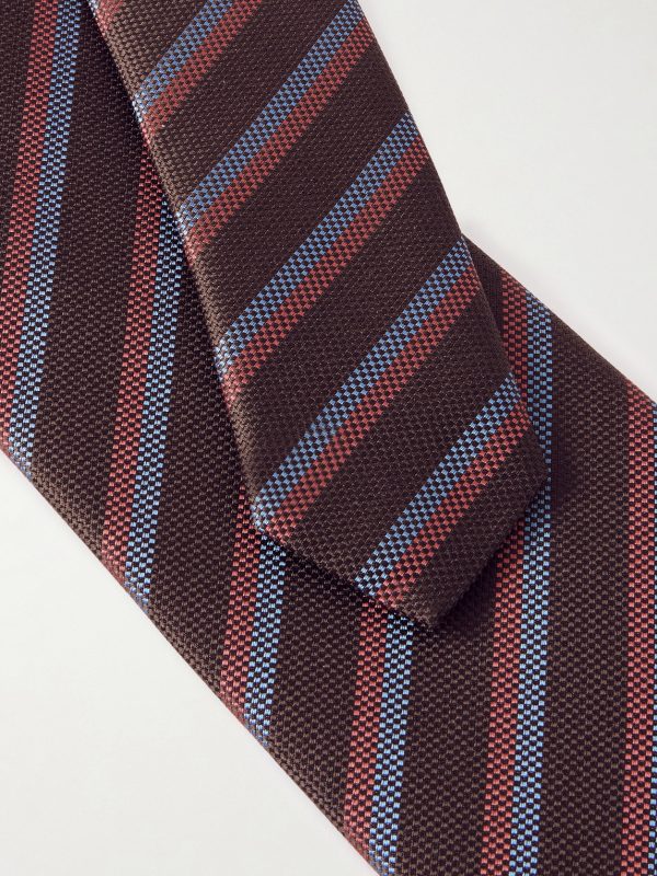 8.5cm Striped Silk-Jacquard Tie - CU 8.5cm Striped Silk-Jacquard Tie - CU