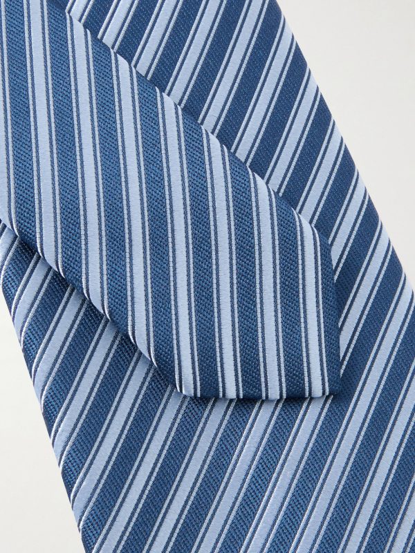 8.5cm Striped Silk-Jacquard Tie - CU